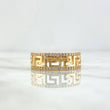Anillo Tribal 4.25gr / T10 1/4 / Circones Blancos Oro Amarillo ©