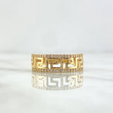 Anillo Tribal 4.25gr / T10 1/4 / Circones Blancos Oro Amarillo ©