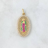 Dije Virgen Guadalupe 4.5gr / 3.5cm / Circones Blancos - Verdes - Fucsias Oro Amarillo