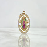 Dije Virgen Guadalupe 4.5gr / 3.5cm / Circones Blancos - Verdes - Fucsias Oro Amarillo