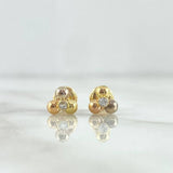 Topos Trio de Bolas 0.7gr / 6mm Circon Blanco Oro Amarillo