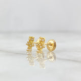Topos Silueta de Oso 0.75gr / 7mm Circones Blancos Oro Amarillo