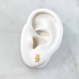 Topos Silueta de Oso 0.75gr / 7mm Circones Blancos Oro Amarillo