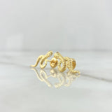 Topos Serpiente 1.1gr / 1.8mm Circones Blancos Oro Amarillo