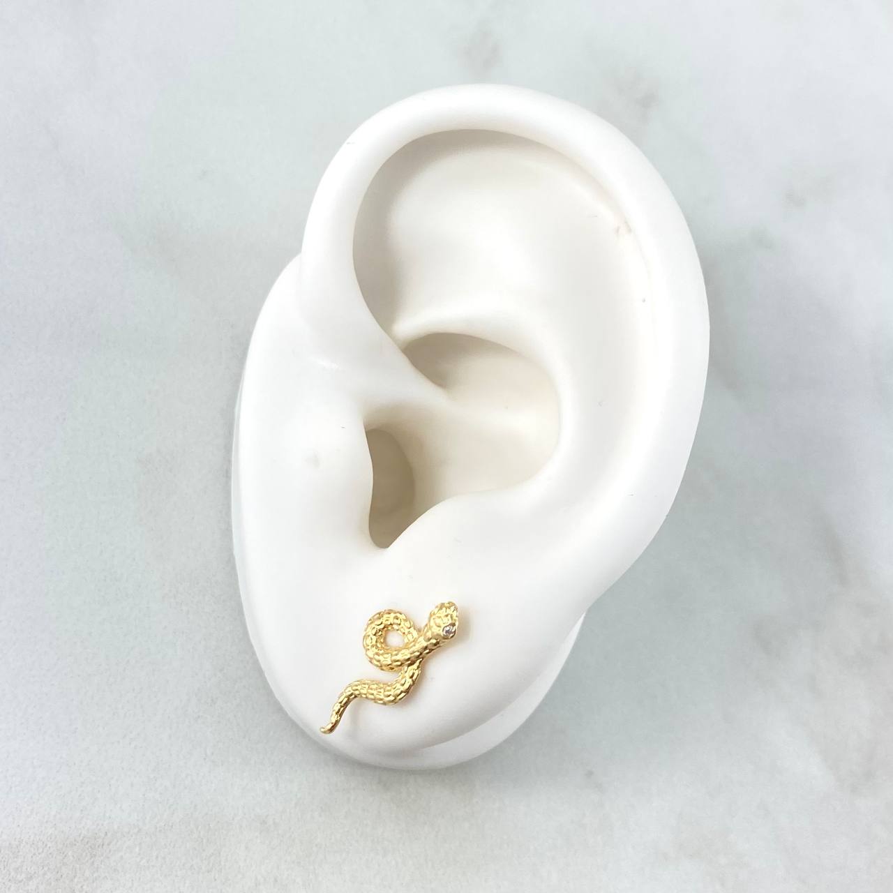 Topos Serpiente 1.1gr / 1.8mm Circones Blancos Oro Amarillo