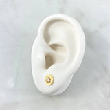 Topos Rusticos 1.25gr / 7mm Circon Blanco Oro Amarillo