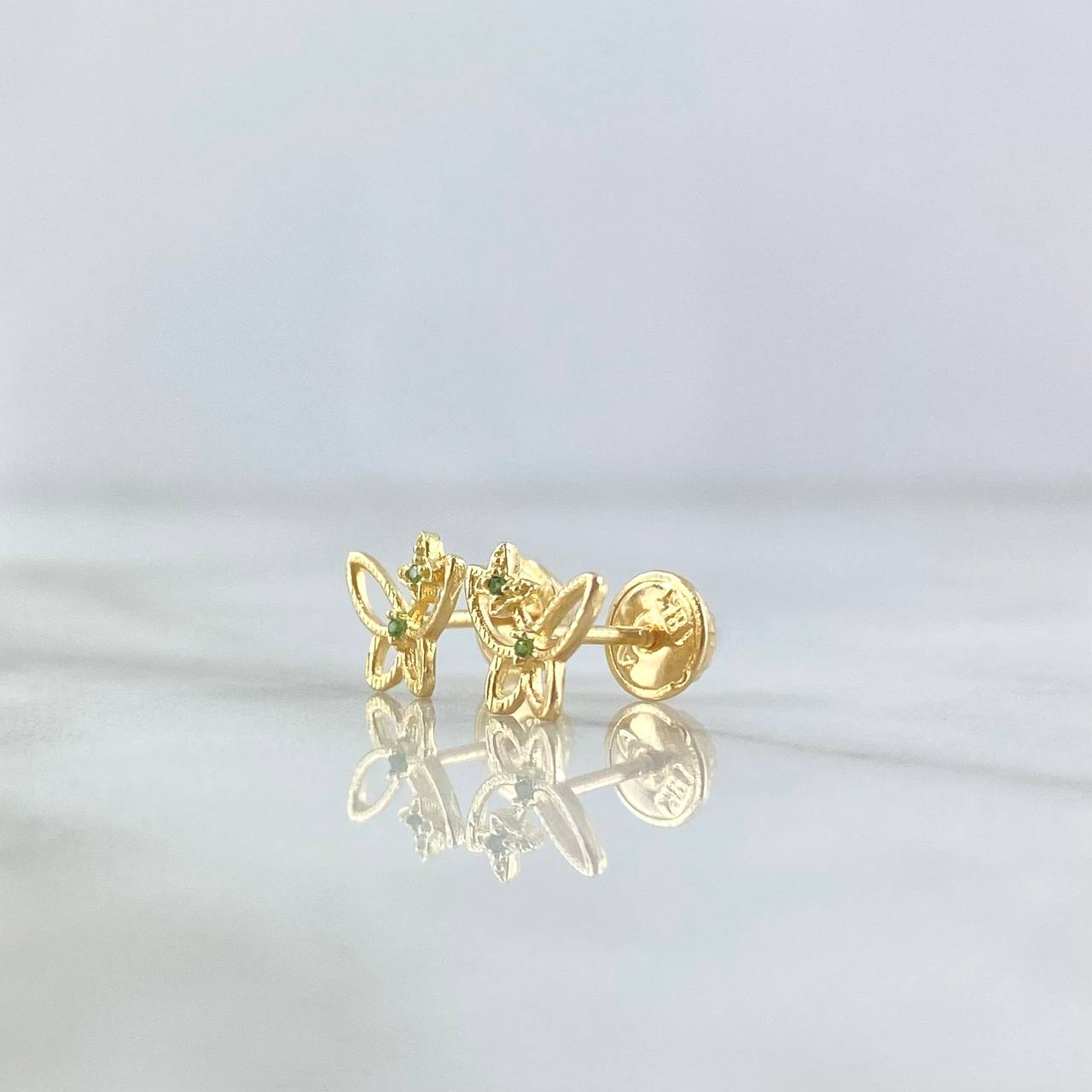 Topos Mariposa Silueta Punteada 0.8gr / 7mm Circones Verdes Oro Amarillo