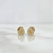 Topos Corazón Silueta 0.7gr / 5mm Circones Blancos Oro Amarillo