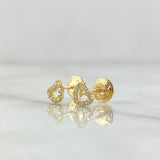 Topos Corazón Silueta 0.7gr / 5mm Circones Blancos Oro Amarillo