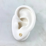 Topos Corazón Silueta 0.7gr / 5mm Circones Blancos Oro Amarillo