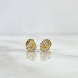 Topos Corazón Silueta 0.7gr / 5mm Circones Blancos Oro Amarillo