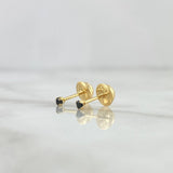 Topos Cuatro Garras 0.4gr / 2mm Circon Negro Oro Amarillo