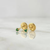 Topos Cuatro Garras 0.4gr / 2mm Circon Verde Oro Amarillo