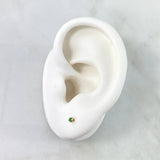 Topos Cuatro Garras 0.4gr / 2mm Circon Verde Oro Amarillo