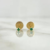 Topos Cuatro Garras 0.4gr / 2mm Circon Verde Oro Amarillo