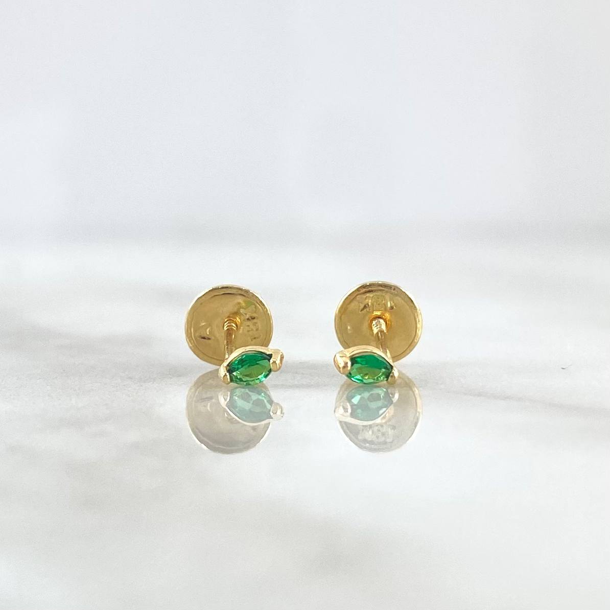 Topos Petalo 0.45gr / 4mm Circon Verde Oro Amarillo