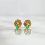 Topos Petalo en Triangulo 0.45gr / 4mm Circon Verde Oro Amarillo