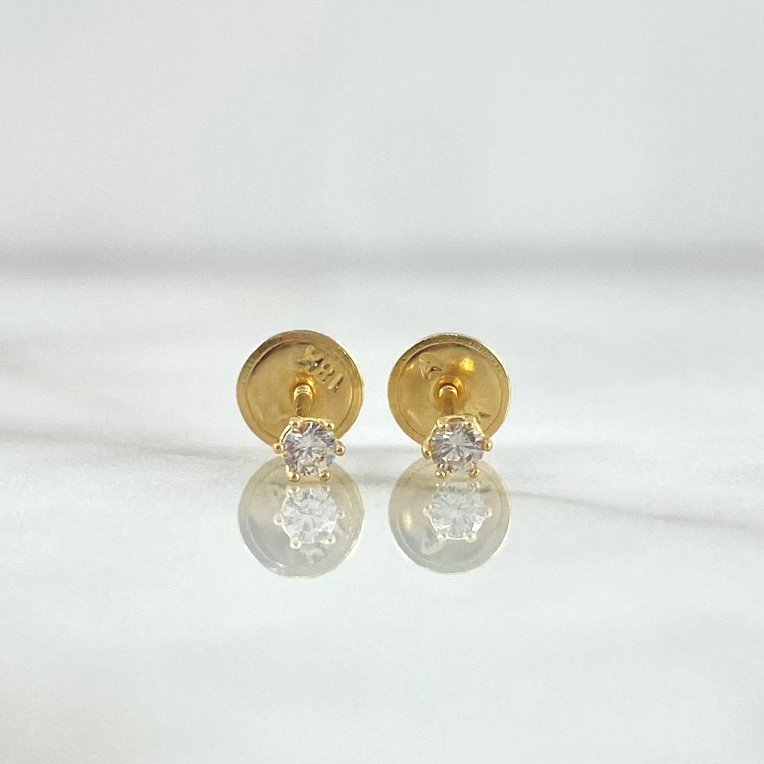 Topos Seis Garrass 0.55gr / 3.2mm Circon Blanco Oro Amarillo