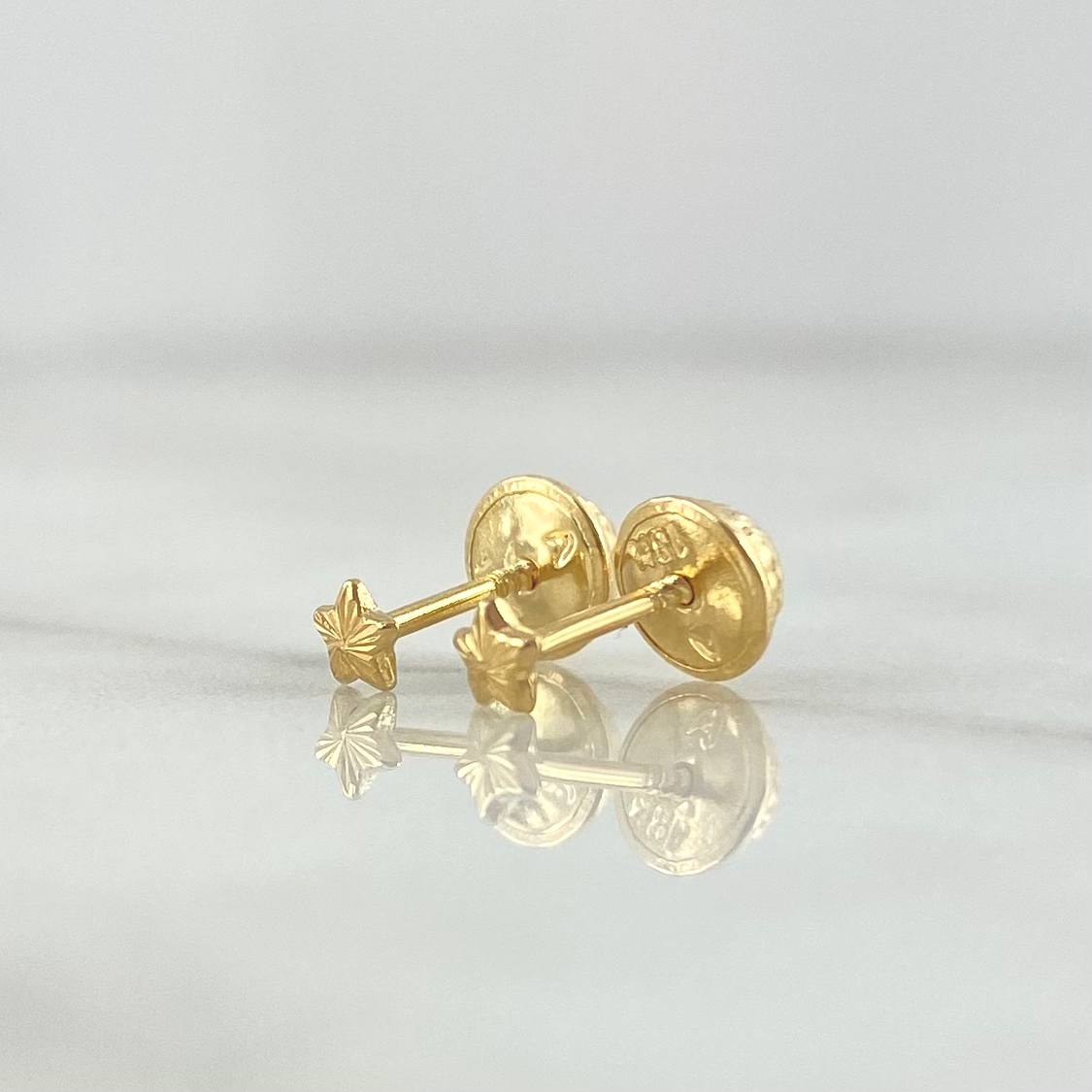 Topos Estrella 0,4gr / 4mm Diamantadas Oro Amarillo 18K
