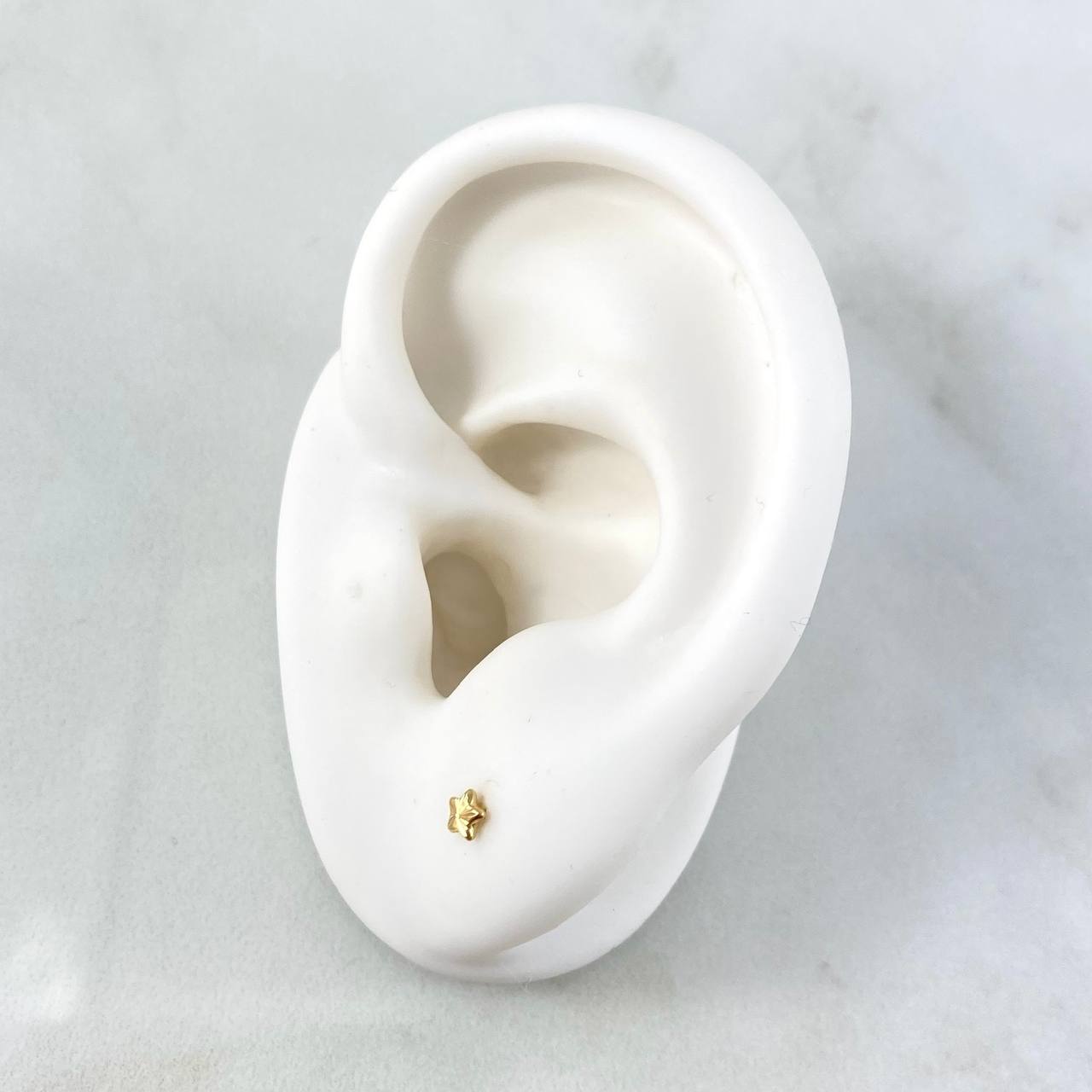 Topos Estrella 0,4gr / 4mm Diamantadas Oro Amarillo 18K