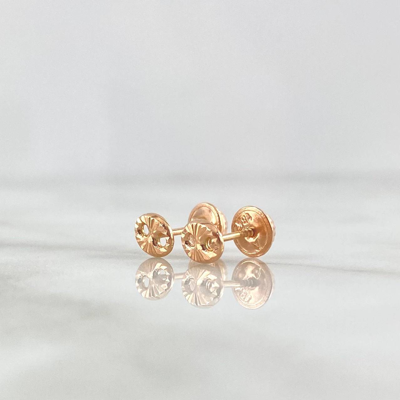 Topos GC 0.7gr / 6mm Diamantados Oro Rosa 18K