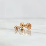Topos GC 0.45gr / 4mm Diamantados Oro Rosa 18K