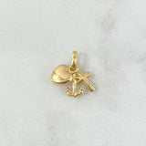Dije Tres Gracias 0.55gr / 1.5cm / "Cruz- Corazón-Ancla" Oro Amarillo 18K ©