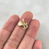 Dije Tres Gracias 0.55gr / 1.5cm / "Cruz- Corazón-Ancla" Oro Amarillo 18K ©