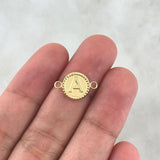 Herraje Letra A 0.5gr / 1.6cm / Circular Bordeado Oro Amarillo