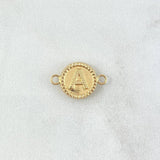 Herraje Letra A 0.5gr / 1.6cm / Circular Bordeado Oro Amarillo