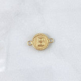 Herraje Letra B Mate 0.65gr / 1.7cm-Circulo Bordeado  Oro Amarillo 18K