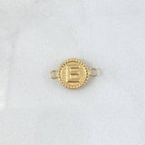 Herraje Letra E 0.5gr / 1.7cm / Circular Bordeado Oro Amarillo 18K