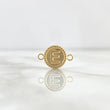 Herraje Letra E 0.5gr / 1.7cm / Circular Bordeado Oro Amarillo 18K