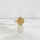 Herraje Letra P Mate 0.6gr / 1.7cm / Circulo Bordeado  Oro Amarillo 18K *