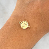 Herraje Letra J 0.65gr / 1.7cm / Circulo Bordeado Oro Amarillo 18K ©