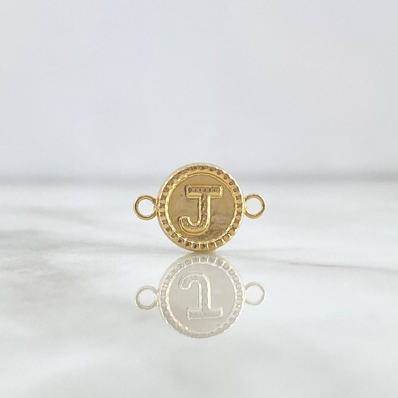 Herraje Letra J 0.65gr / 1.7cm / Circulo Bordeado Oro Amarillo 18K ©