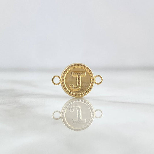 Herraje Letra J 0.65gr / 1.7cm / Circulo Bordeado Oro Amarillo 18K ©