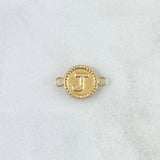 Herraje Letra J 0.5gr / 1.6cm / Circular Bordeado Oro Amarillo ©