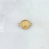 Herraje Letra L 0.5gr / 1.6cm / Circular Bordeado Oro Amarillo