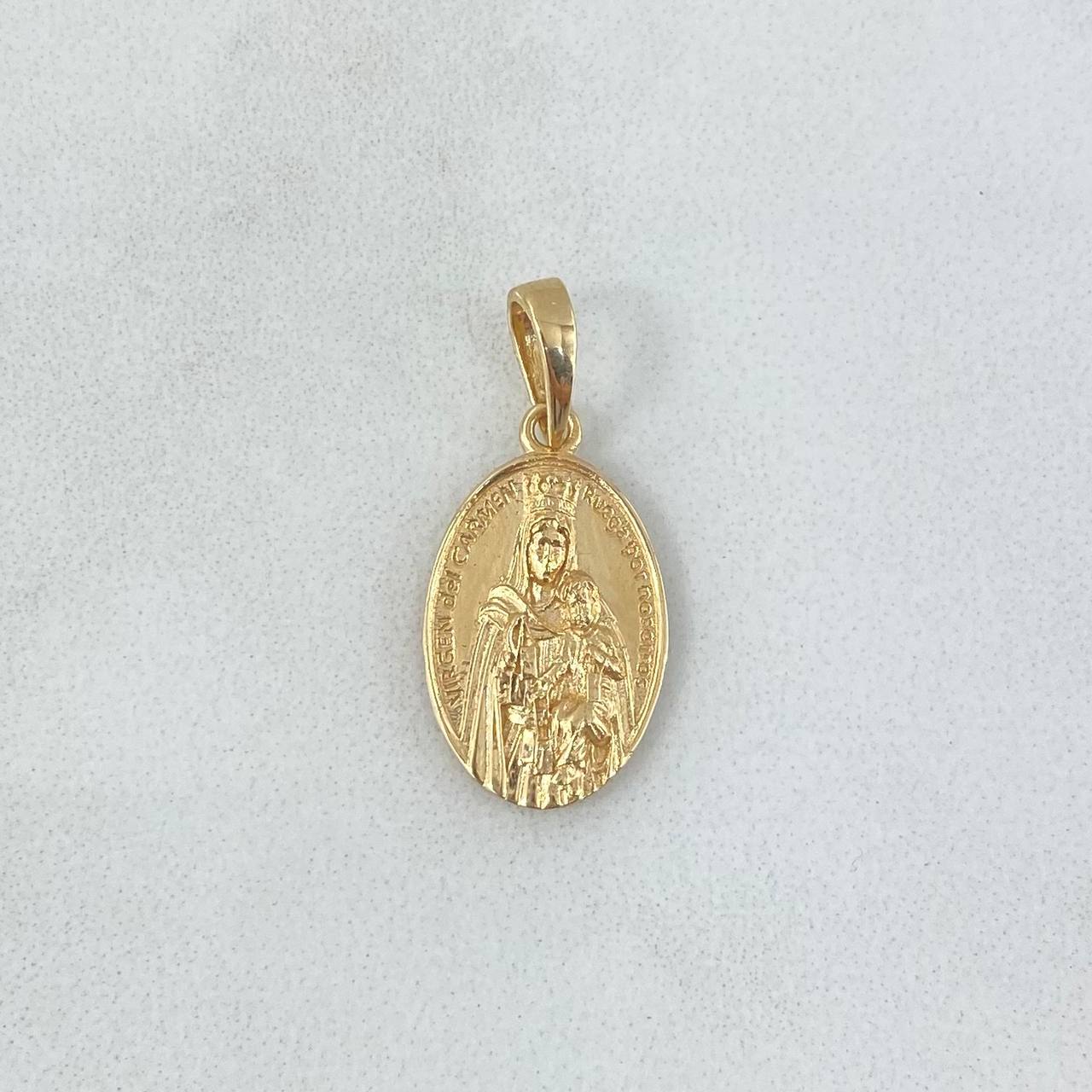 Dije Virgen del Carmen 1.8gr / 2.2cm / Medalla Ovalada Oro Amarillo ©