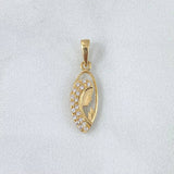 Dije Virgen Maria Silueta 0.7gr / 2.1cm / Circones Blancos Oro Amarillo