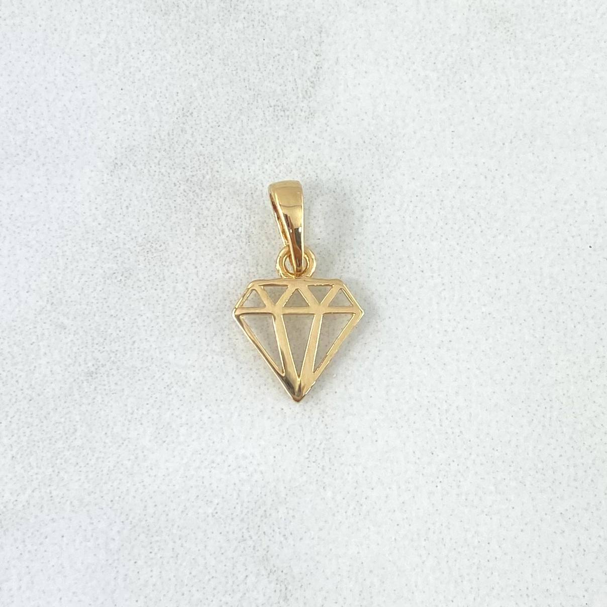 Dije Silueta Diamante 0.6gr / 1.5cm / Liso Oro Amarillo