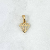 Dije Silueta Diamante 0.6gr / 1.5cm / Liso Oro Amarillo