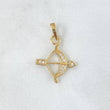Dije Arco Flecha 1.15gr / 2.5cm / Circones Blancos Oro Amarillo ©