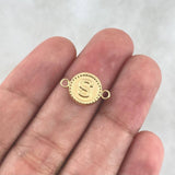 Herraje Letra S 0.5gr / 1.6cm / Circular Bordeado Oro Amarillo