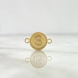 Herraje Letra S 0.5gr / 1.6cm / Circular Bordeado Oro Amarillo