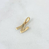 Dije Letra N Cursiva 0.45gr / 1.5cm-Lisa Oro Amarillo 18K