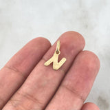Dije Letra N Cursiva 0.45gr / 1.5cm-Lisa Oro Amarillo 18K