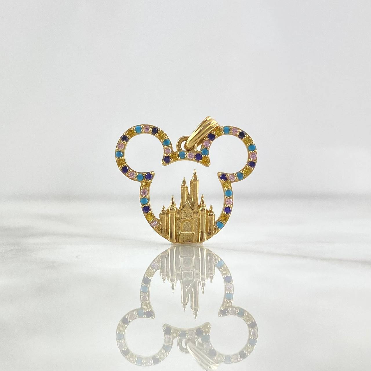 Dije Raton Castillo 3.4gr / 2.4cm / Circones de Colores Oro Amarillo