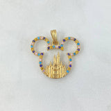 Dije Raton Castillo 3.4gr / 2.4cm / Circones de Colores Oro Amarillo